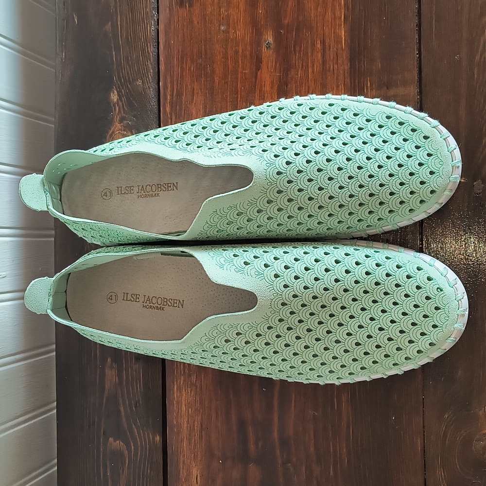 Ilse Jacobsen Tulip Coarl Green Shoe Size 10.5 EUC